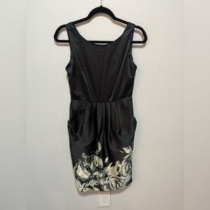 Intrigue Elegant Black and White Floral Dress With Pockets Size 6